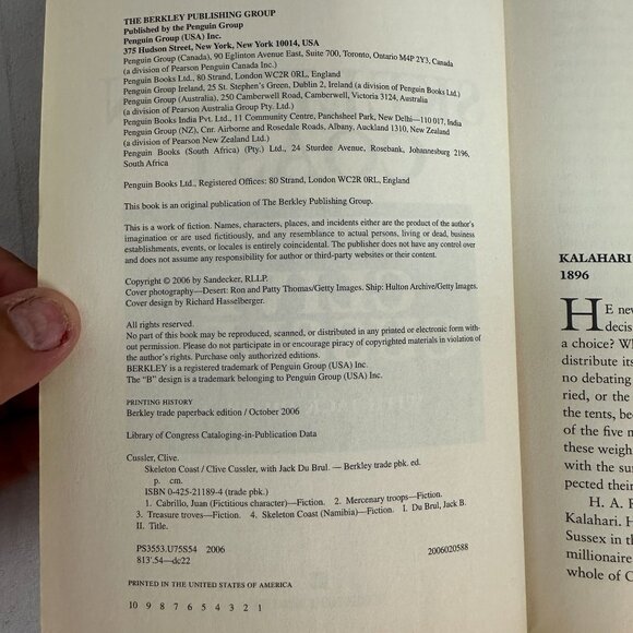 Clive Cussler Skeleton Coast Oregon Files Paperback 2006 Author Jack Du Brul - Picture 3 of 3